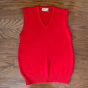 Vintage Steinfeld’s V-Neck Red Sweater Vest Holiday Christmas Santa Medium
